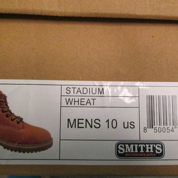 SMITHS WORKWEAR Men's Steel Toe Work Boots Color: Stadium Wheat Size:10-NIB - Picture 10 of 13